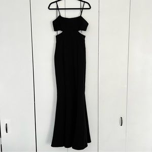 Black Tie Cutout Maxi Gown